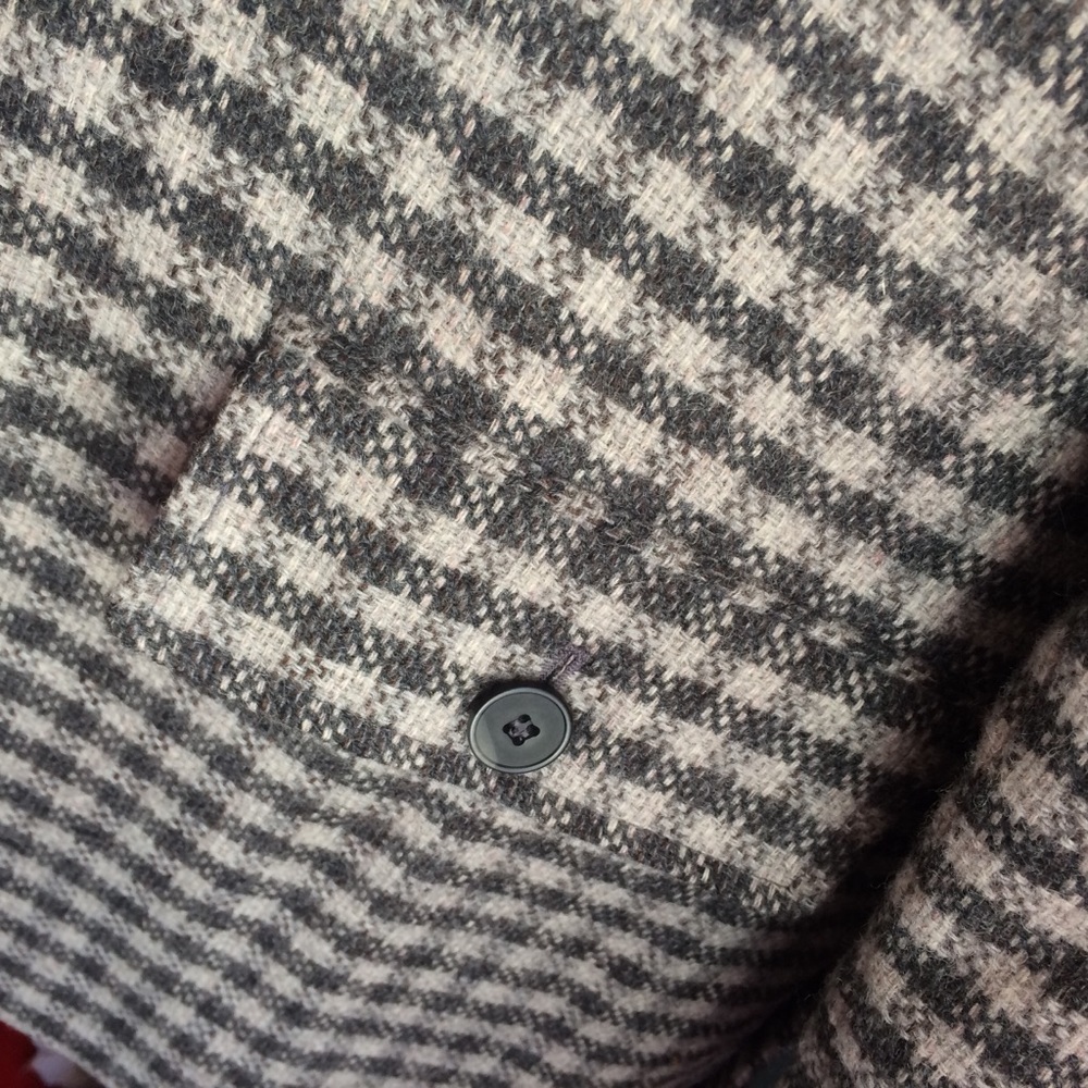 Bernard Holtzman VINTAGE 100% wool coat gray plaid - Picture 4 of 7